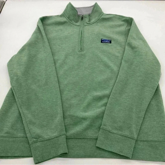 L.L. Bean 1/4 Zip Pullover Lakewashed Green XL - Picture 7 of 12